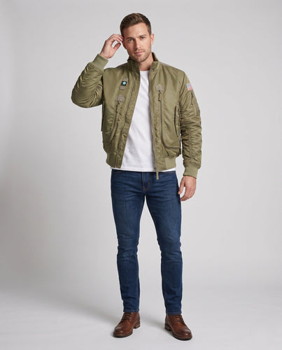 Herren Modische Bomberjacke Echo Archiv