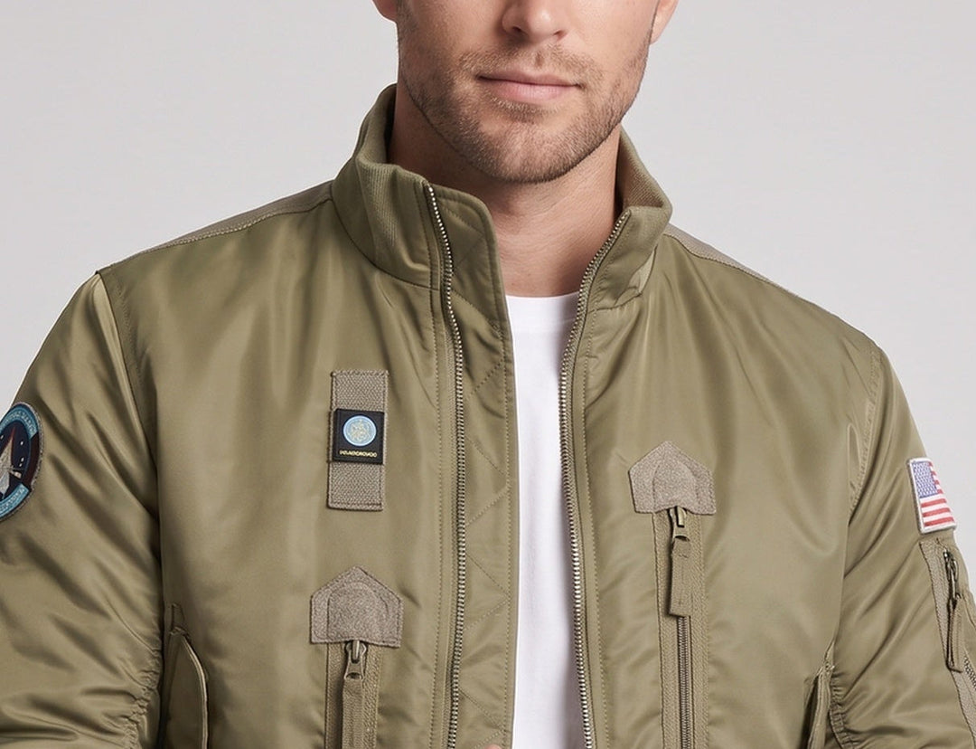 Herren Modische Bomberjacke Echo Archiv