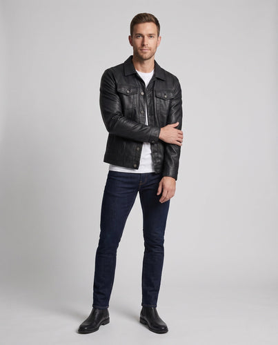 Herren Modische Kunstlederjacke Echo Archiv