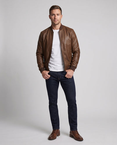 Herren Modische Kunstlederjacke mit sportlichem Design Echo Archiv