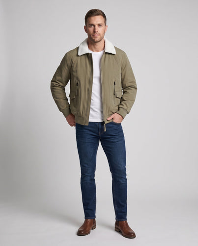 Herren Modische Übergangsjacke mit Fleece-Kragen Echo Archiv