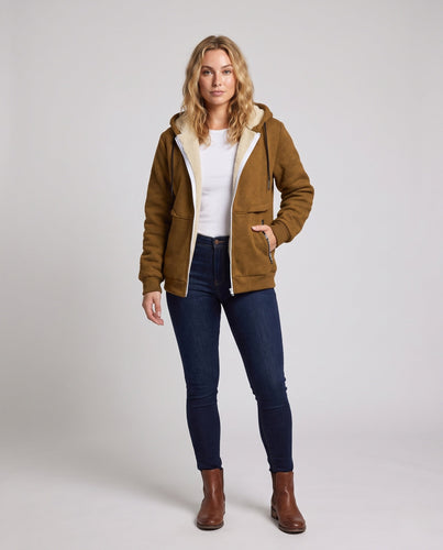 Damen Kuschelige Kapuzenjacke Echo Archiv