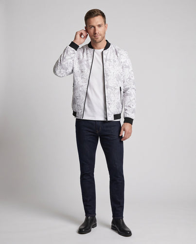 Herren Elegante Bomberjacke mit floralem Muster Echo Archiv