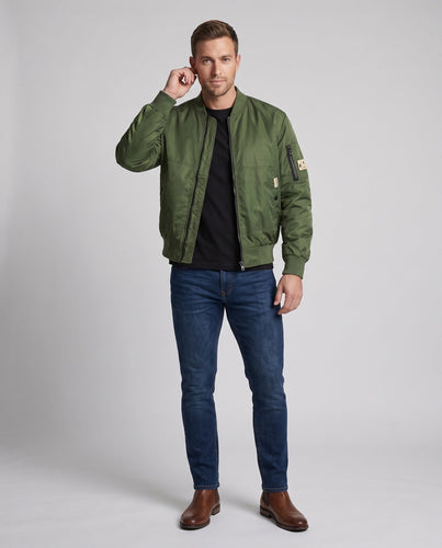Herren Modische Bomberjacke mit seitlichen Taschen Echo Archiv