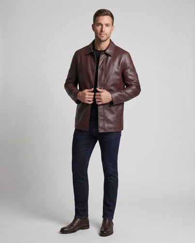 Herren Modische Kunstlederjacke Echo Archiv 1787797587