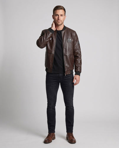 Herren Modische Kunstlederjacke Echo Archiv
