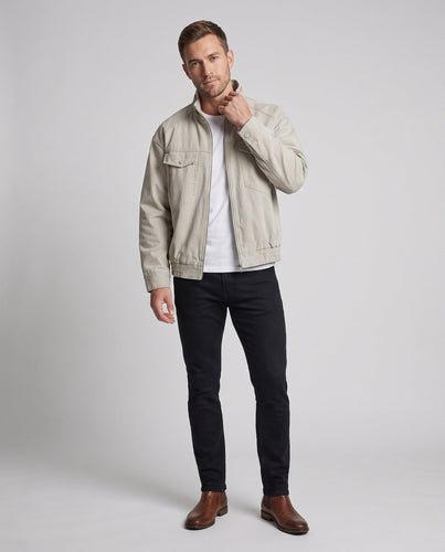 Herren Oversize Utility-Übergangsjacke mit Stehkragen, Elastischem Saum & Brusttaschen Echoarchiv