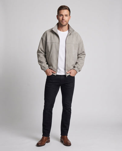 Herren Oversize-Veloursjacke mit Stehkragen, Zwei-Wege-Reißverschluss & elastischem Saum Echoarchiv