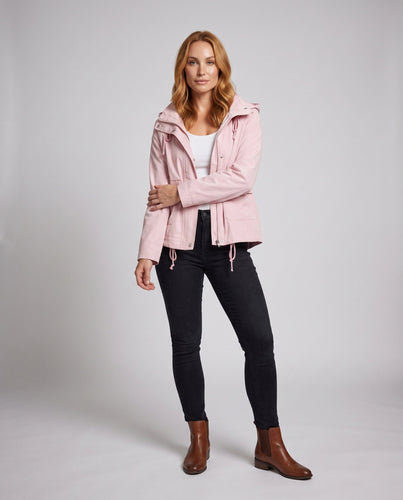 Damen Kapuzen-Übergangsjacke mit Tunnelzug, Pattentaschen und lockerem Boxy-Schnitt Echoarchiv