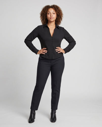 Damen Seidenähnliche Bluse mit Viskose-Mix und tailliertem Schnitt Echoarchiv