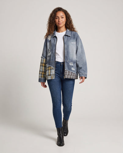 Frauen Streetstyle Denim Jacke Echoarchiv