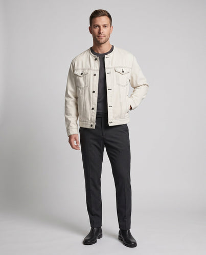 Herren Übergroße Denim Jacke Echoarchiv