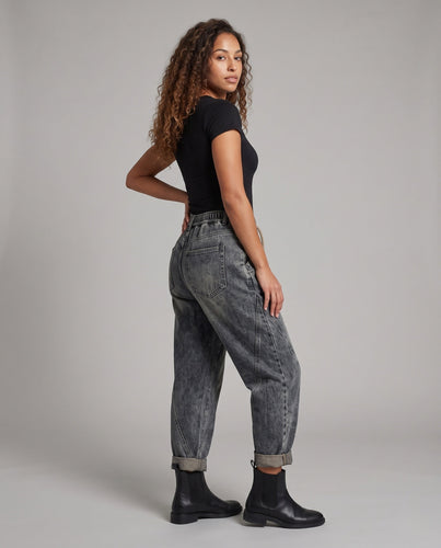Damen Bequeme Denim Harem Hose Echoarchiv