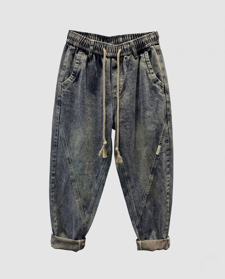 Damen Bequeme Denim Harem Hose Echoarchiv