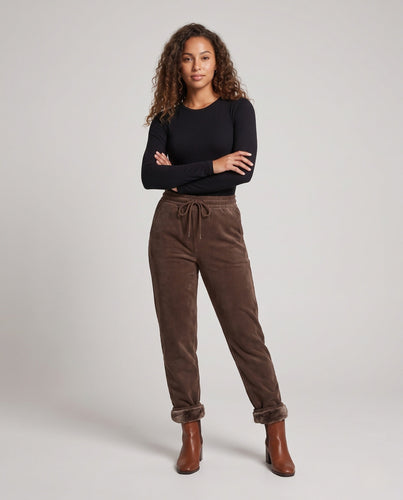 Frauen Bequeme und Stilvolle Fleece-Hose Echoarchiv