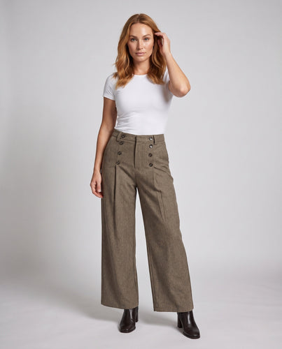 Damen elegante und stilvolle hochtaillierte Hose Echoarchiv