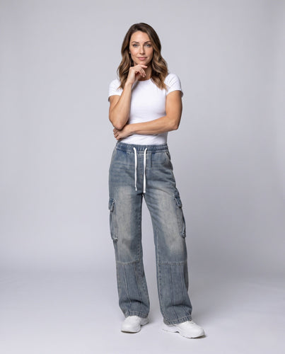 Damen Mode Cargo Jeans Echoarchiv
