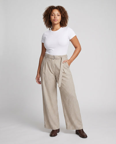 Damen Elegante und Bequeme Gestreifte Palazzo-Hosen Echoarchiv