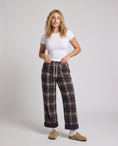 Damen Bequeme Karierte Hose Echoarchiv