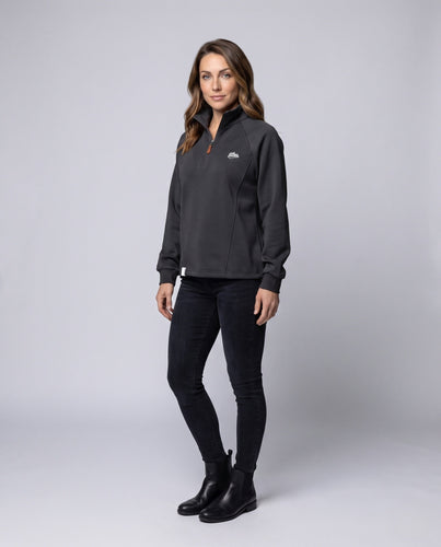 Damen Sport-Fleece-Pullover mit Stehkragen Echoarchiv