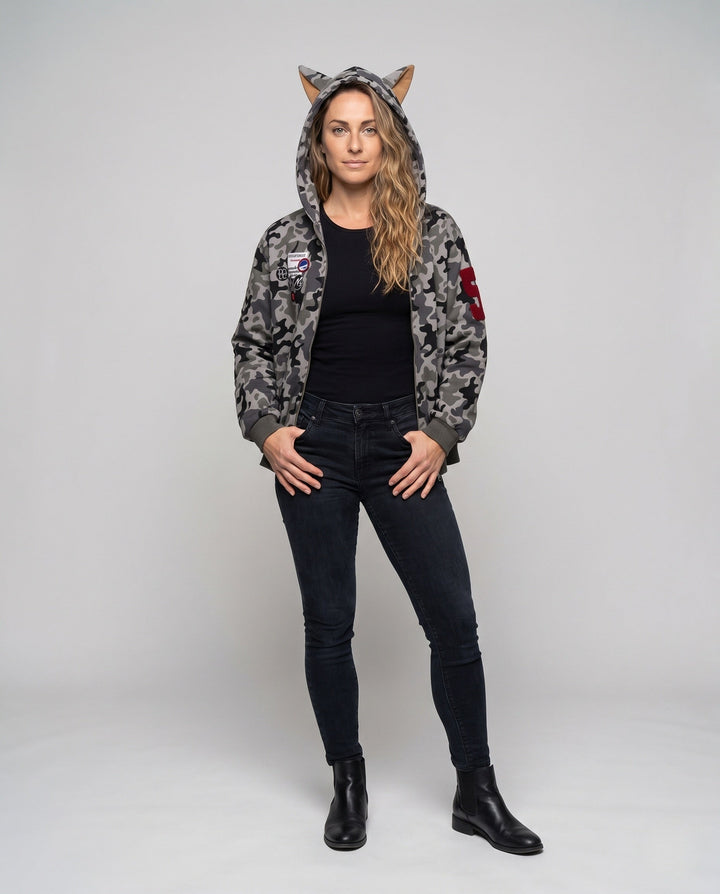 Damen Urban Camouflage Hoodie Echoarchiv