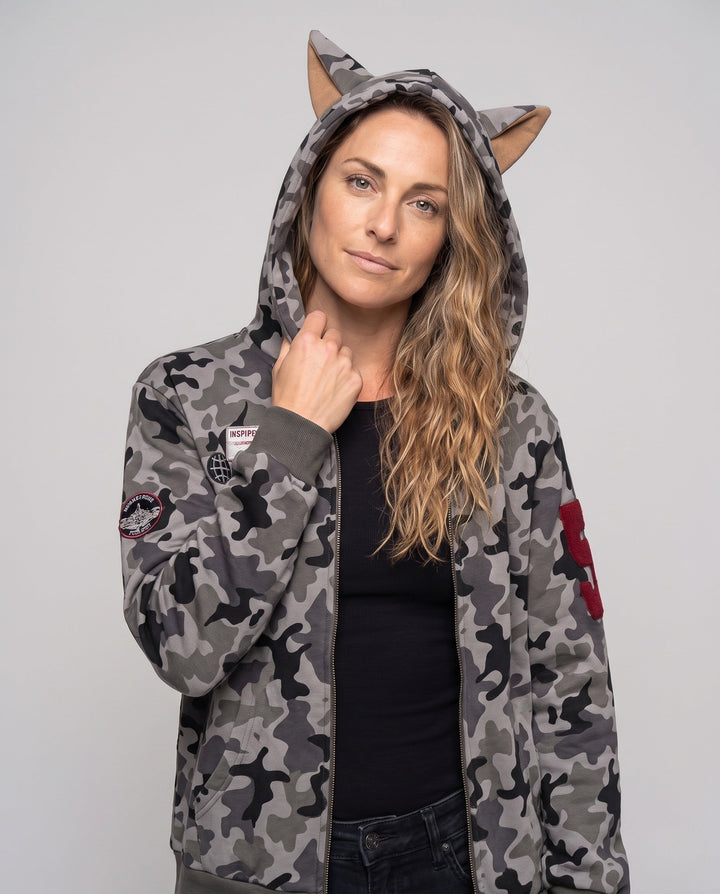 Damen Urban Camouflage Hoodie Echoarchiv