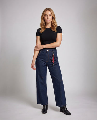 Damen Weitgeschnittene Denim-Hose Echoarchiv 1787981894