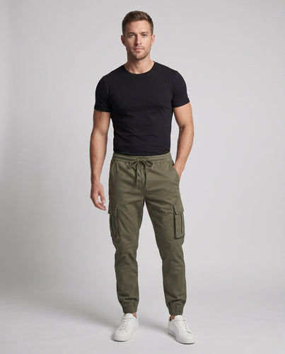 Herren Cargo-Hose mit elastischem Bund und Seitentaschen Echoarchiv