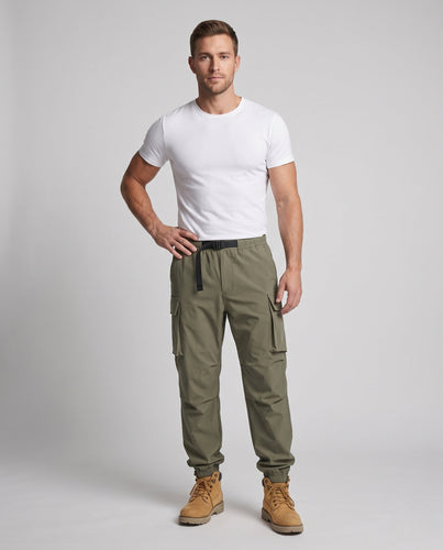 Herren Cargo-Hosen mit elastischem Bund und Taschen Echoarchiv