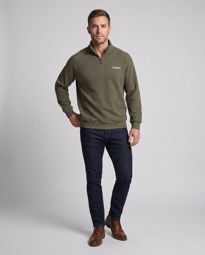 Herren eleganter Stehkragen-Pullover mit Reißverschluss Echoarchiv