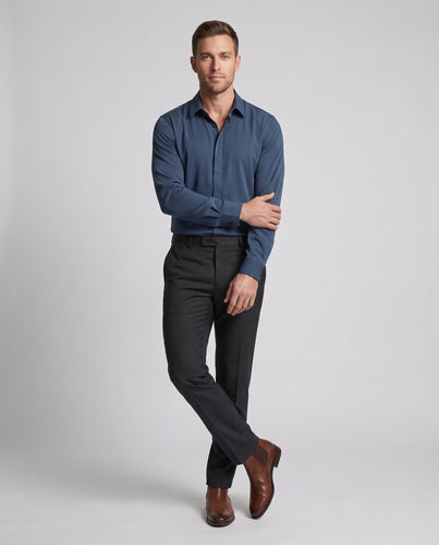 Herren Elegantes Langarmhemd Echoarchiv