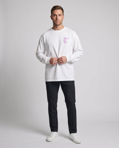 Herren Freizeit Langarm-T-Shirt mit Grafikdruck Echoarchiv