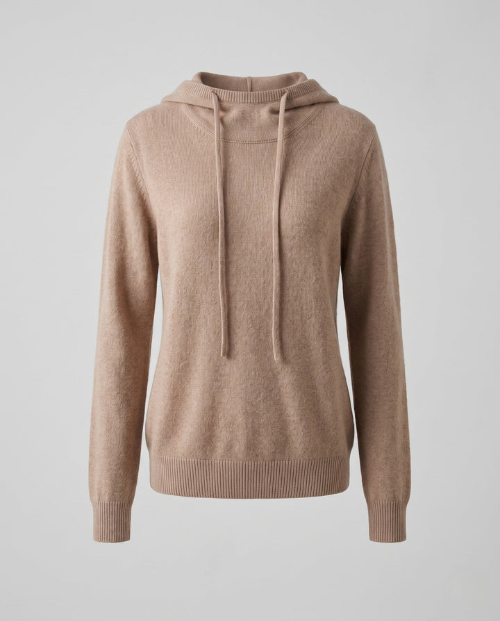 Damen Feiner Kapuzen‑Strickpullover im Kaschmir‑Look mit zartem Flor und gerippten Bündchen Echoarchiv