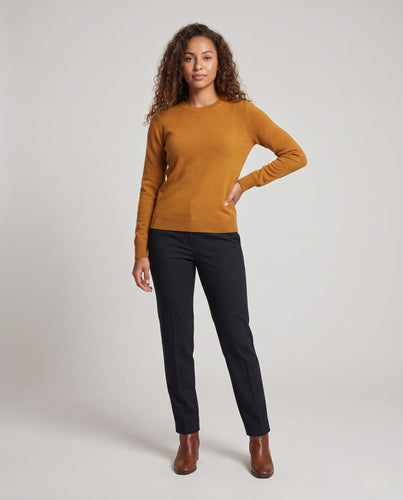 Damen Feiner Kaschmirpullover mit Rundhalsausschnitt Echoarchiv