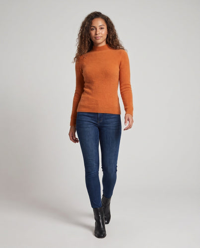 Damen Feiner Kurzrollkragenpullover in Angora‑Optik mit extrafeinem Flauschfinish Echoarchiv