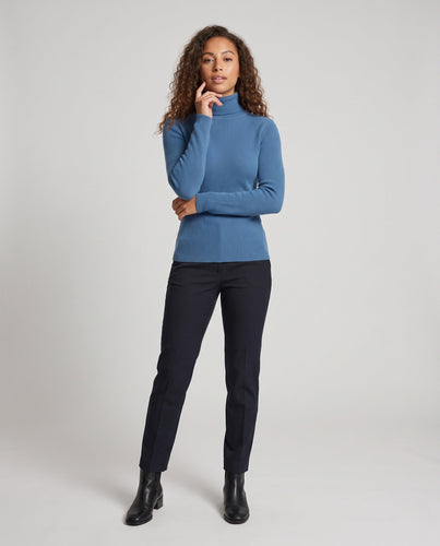 Damen Feiner Rippen-Strickpullover mit Mockneck und kaschmirähnlicher Weichheit Echoarchiv