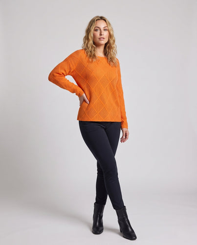 Damen Feinstrick‑Pullover im Mohair‑Look mit diamantgewEchoarchivter Struktur und legerer Oversize‑Passform Echoarchiv