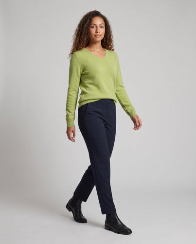 Damen Feinstrick-V-Ausschnitt-Pullover aus kuscheligem Angora-Mix Echoarchiv