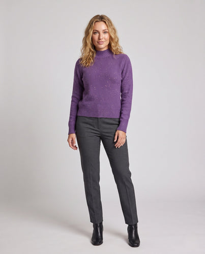 Damen Feinstrickpullover mit Glitzer‑Garn und kurzem Stehkragen, leicht taillierte Silhouette Echoarchiv