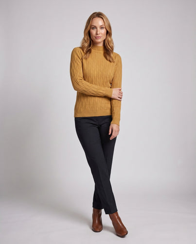 Damen Feinstrickpullover mit Zickzack‑Struktur und leichtem Stehkragen Echoarchiv