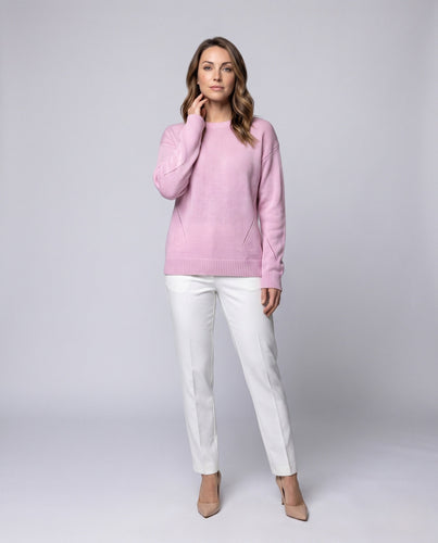 Damen Flauschiger Oversize-Feinstrickpullover mit dezenten Ajourdetails und verlängertem Rippbund Echoarchiv