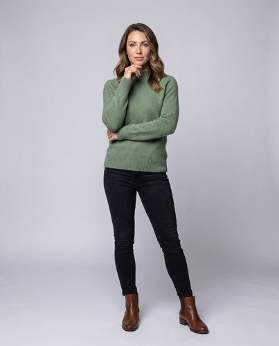 Damen Flauschiger Rundhalspullover aus Mohair‑Optik mit Chevron‑Ajour Echoarchiv