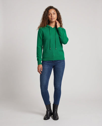 Damen Kapuzen‑Feinstrickpullover mit Kaschmir‑Optik und Ajour‑Diamantstruktur Echoarchiv