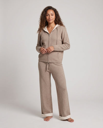 Damen Kapuzen‑Strickjacke mit Zweiwege‑Reißverschluss, Kängurutaschen und kaschmirähnlicher Weichheit Echoarchiv