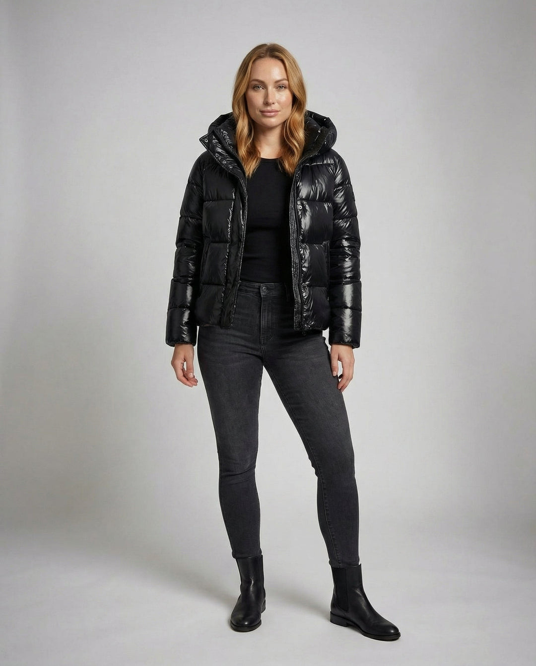 Glänzende Pufferjacke Damen | Echoarchiv
