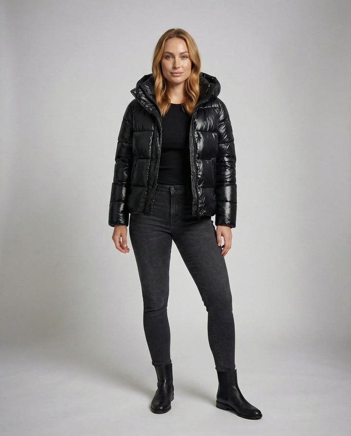 Glänzende Pufferjacke Damen | Echoarchiv