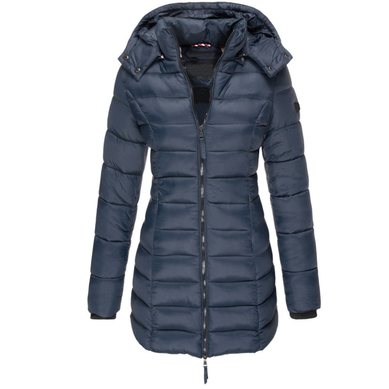 Echoarchiv | Gefütterte Winter-Daunenjacke für Frauen mit Kapuze