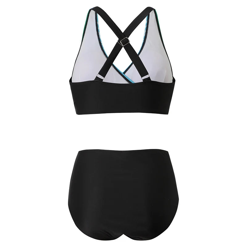 Echoarchiv | Push-Up Halter-Bikini-Set mit Hoher Taille für Damen