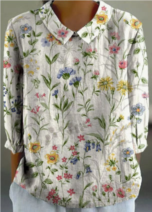 Echoarchiv | Sommerbluse mit Blumenmuster Elegante Kurzarmbluse für Den Alltag | Blusen für Festlich & Freizeit