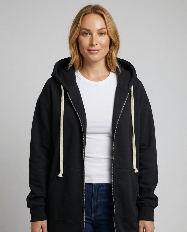 Echoarchiv | Zip-Up Hoodie knielang